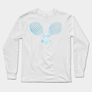 Tennis Racket Light Blue Long Sleeve T-Shirt